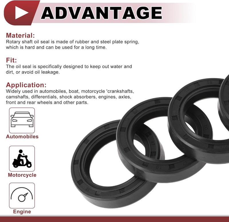 HEROFFIX 5 Pcs Rotary Shaft Seal High Pressure Oil Seal 32x47x10mm Black Nitrile 70 Durometer Rubber - Image 4